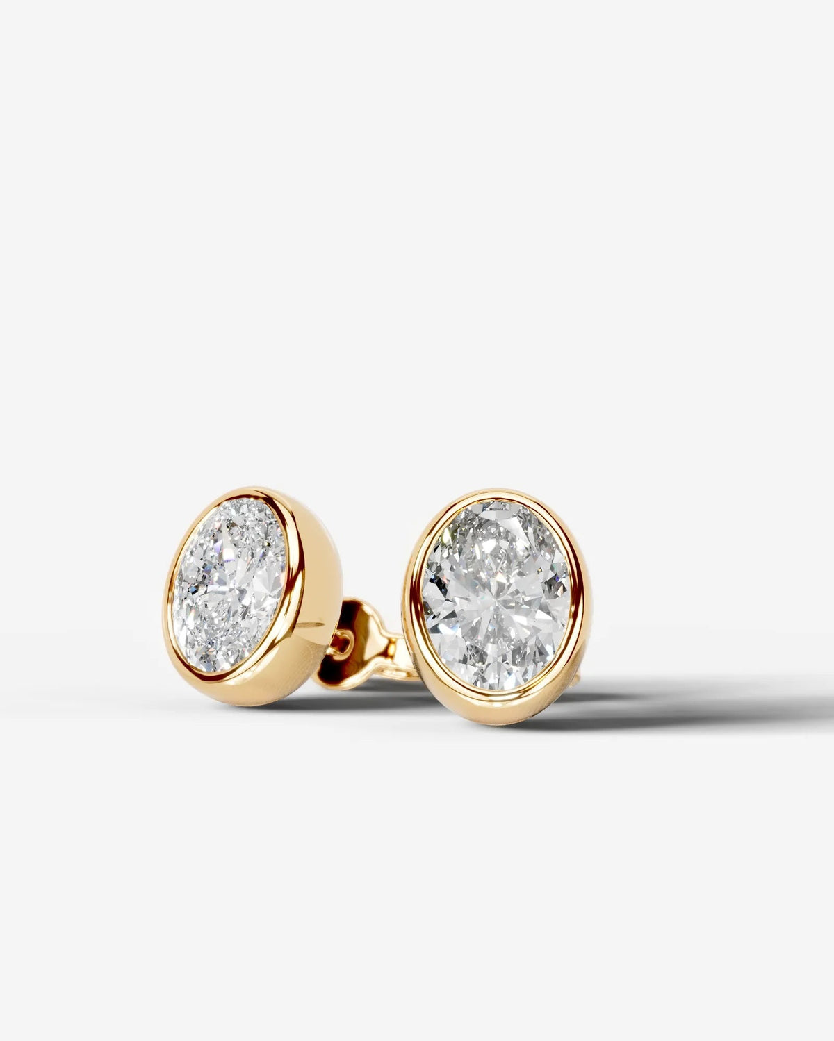 Janice Lab Grown Diamond Earrings Oval - Yellow Gold