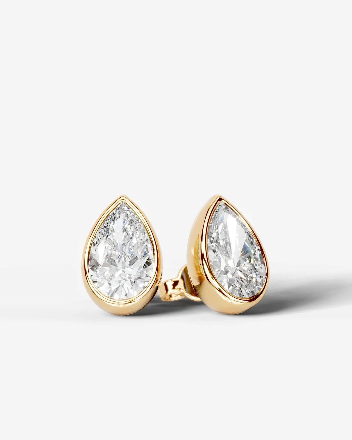 Janice Lab Grown Diamond Earrings Pear - Yellow Gold
