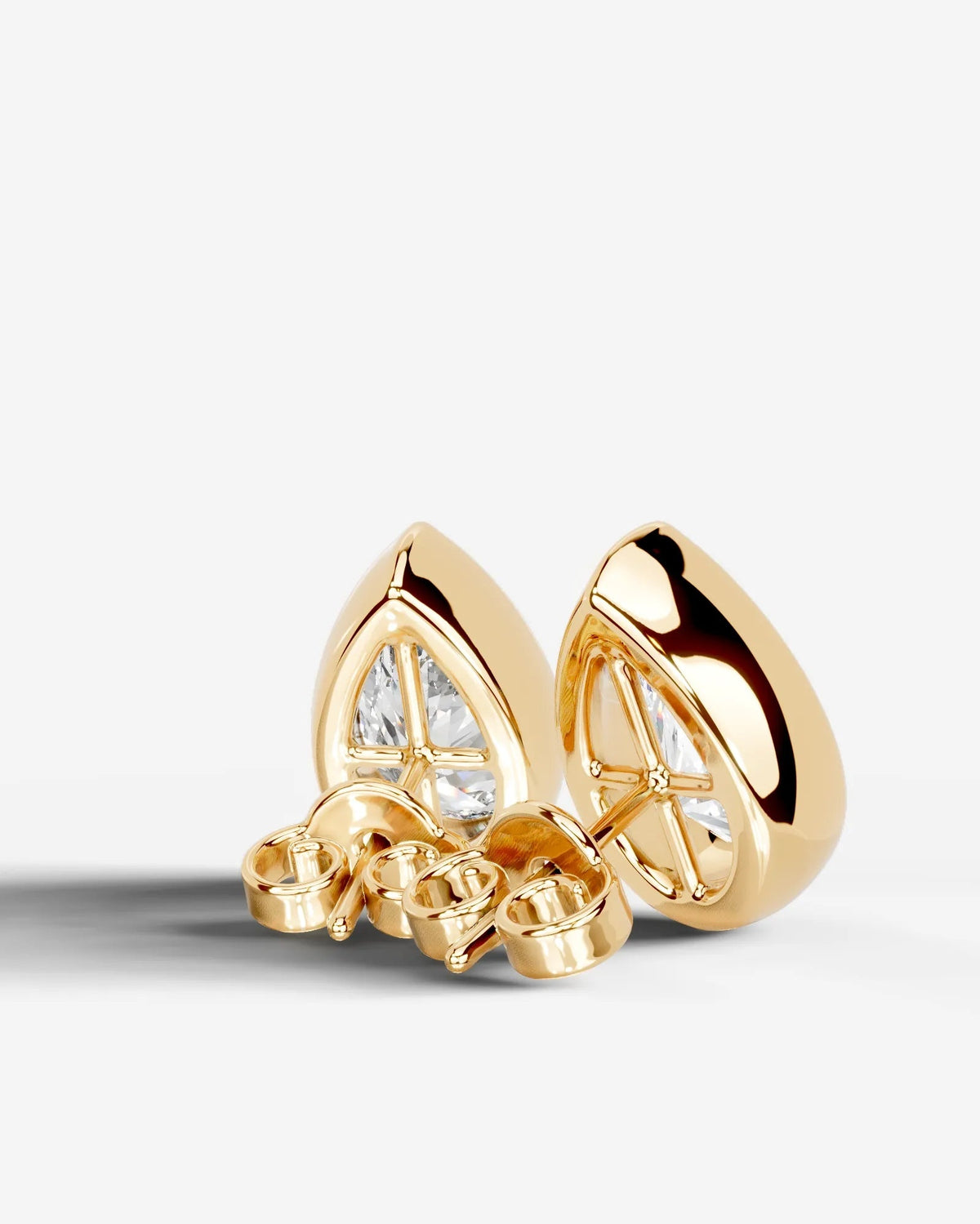 Janice Lab Grown Diamond Earrings Pear - Yellow Gold