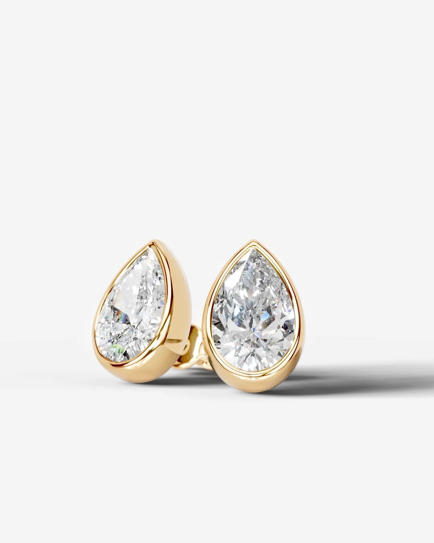 Janice Lab Grown Diamond Earrings Pear - Yellow Gold