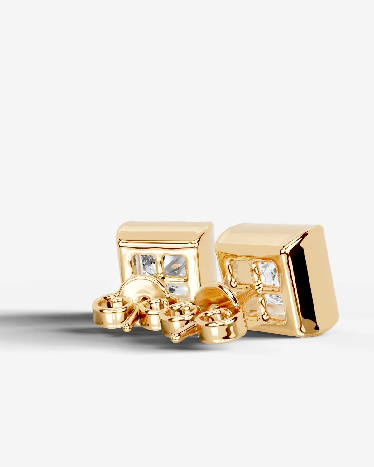 Janice Lab Grown Diamond Earrings Princess - Yellow Gold