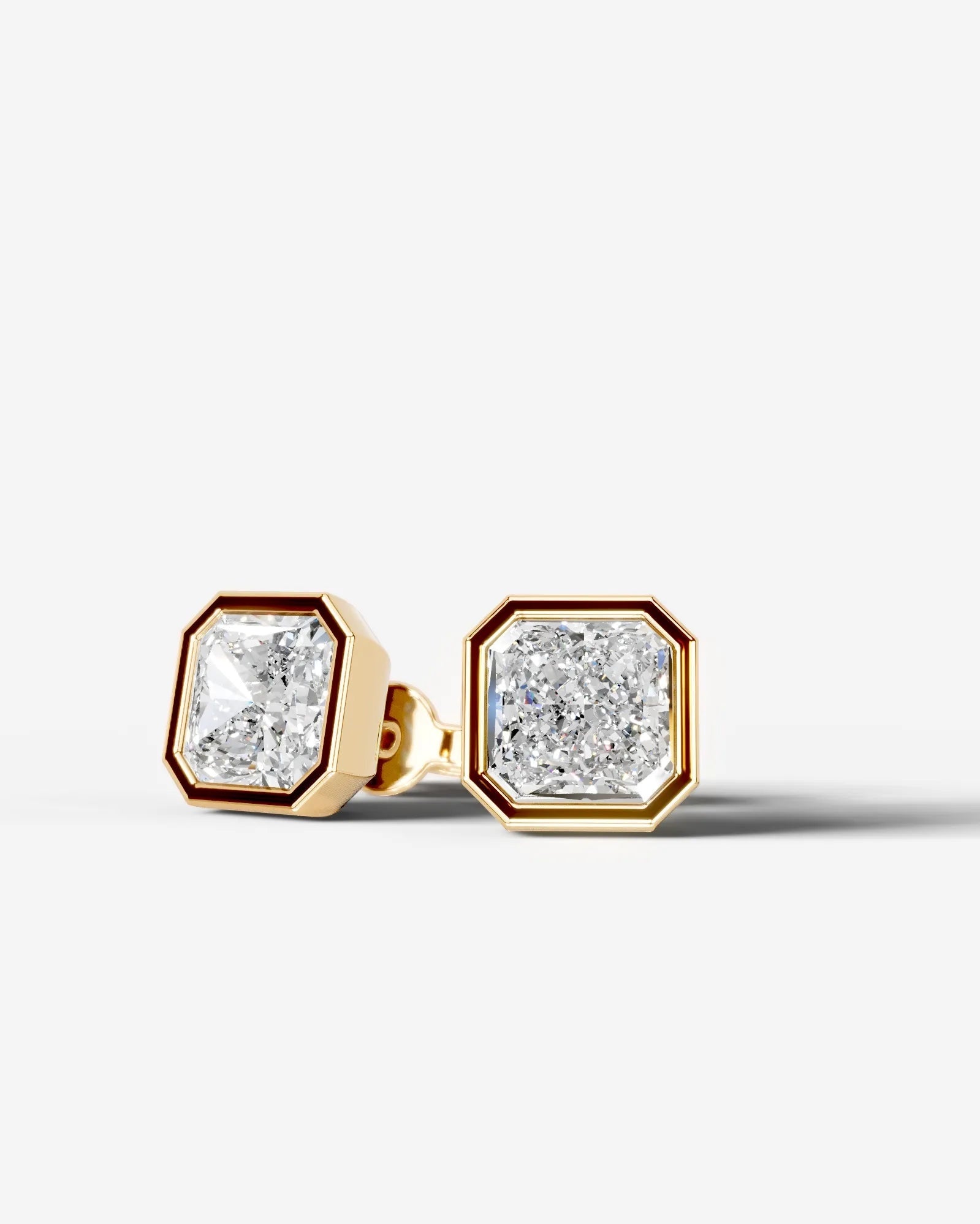 Janice Lab Grown Diamond Earrings Square Radiant - Yellow Gold
