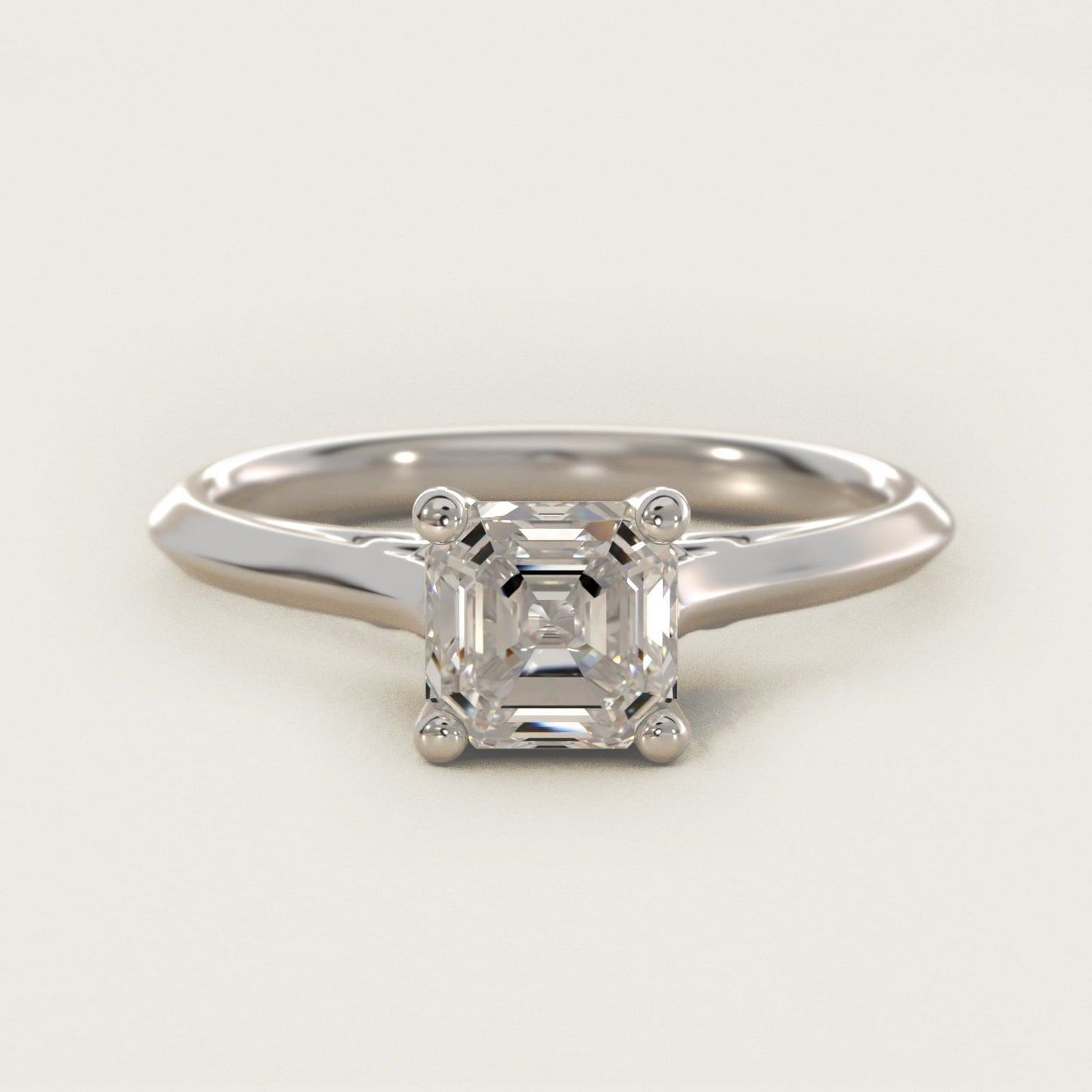 Knife Edge Lotus Bridge Solitaire Plus Diamond Engagement Ring in Platinum - Asscher Center