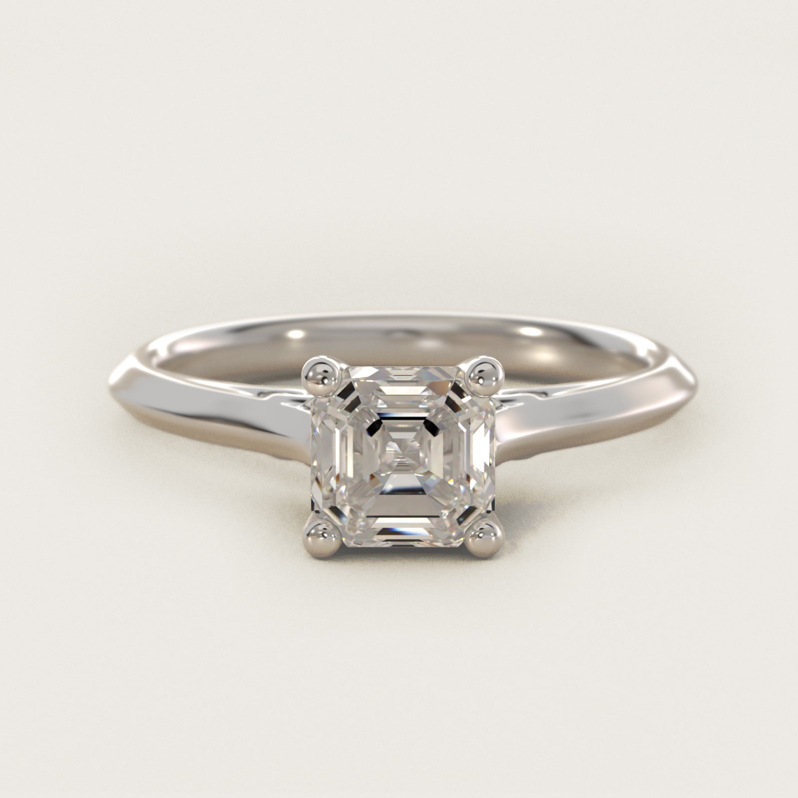 Knife Edge Lotus Bridge Solitaire Plus Diamond Engagement Ring in Platinum - Asscher Center