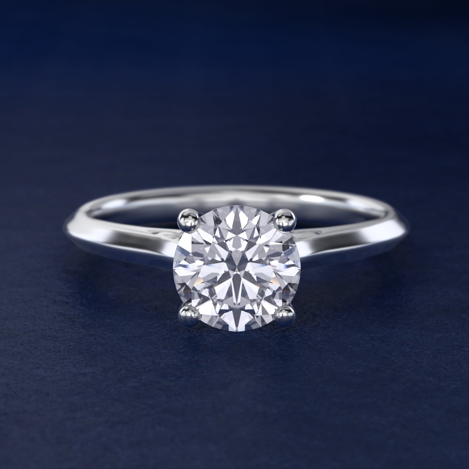Knife Edge Lotus Bridge Solitaire Plus Diamond Engagement Ring in Platinum - Round Center