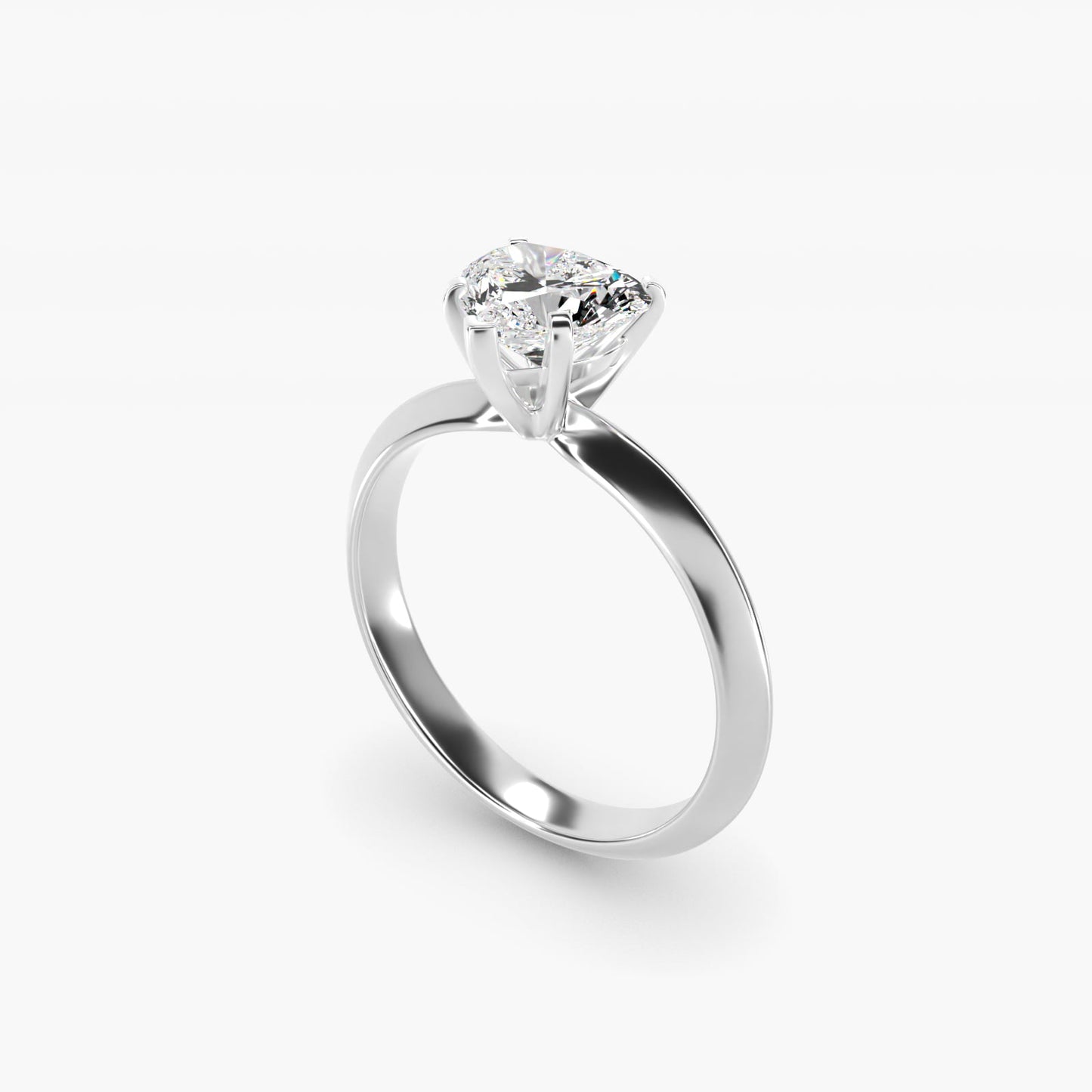 Knife Edge Six Prong Solitaire Engagement Ring In 18k White Gold By James Allen - Heart Center