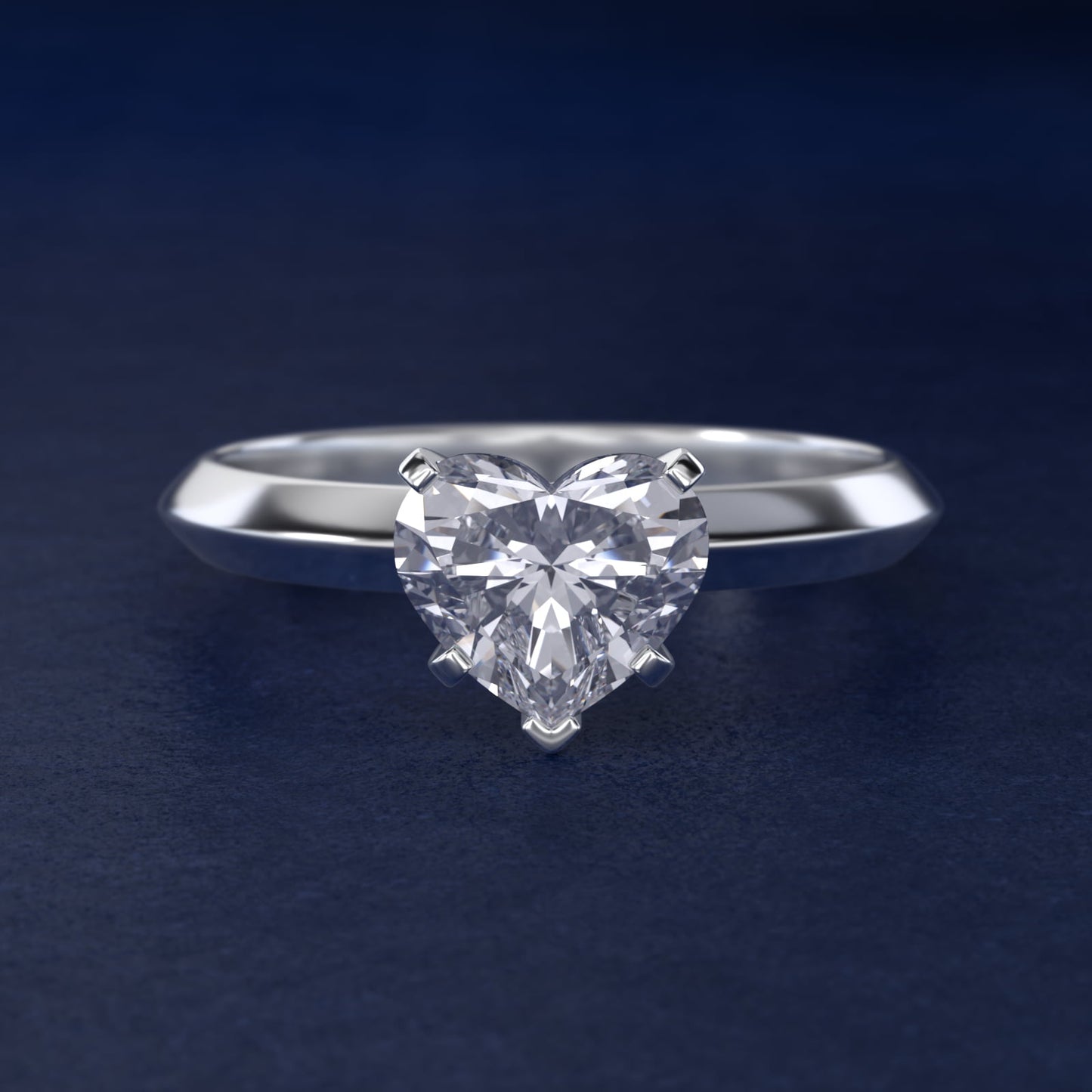 Knife Edge Six Prong Solitaire Engagement Ring In 18k White Gold By James Allen - Heart Center