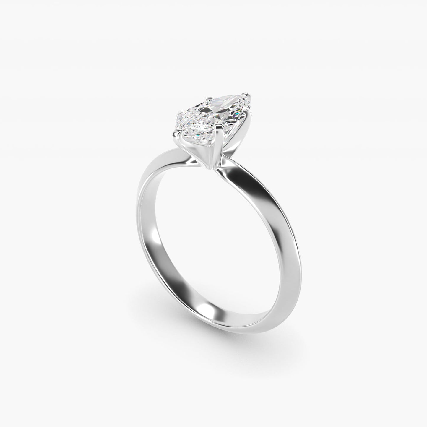 Knife Edge Six Prong Solitaire Engagement Ring In Platinum By James Allen - Marquise Center