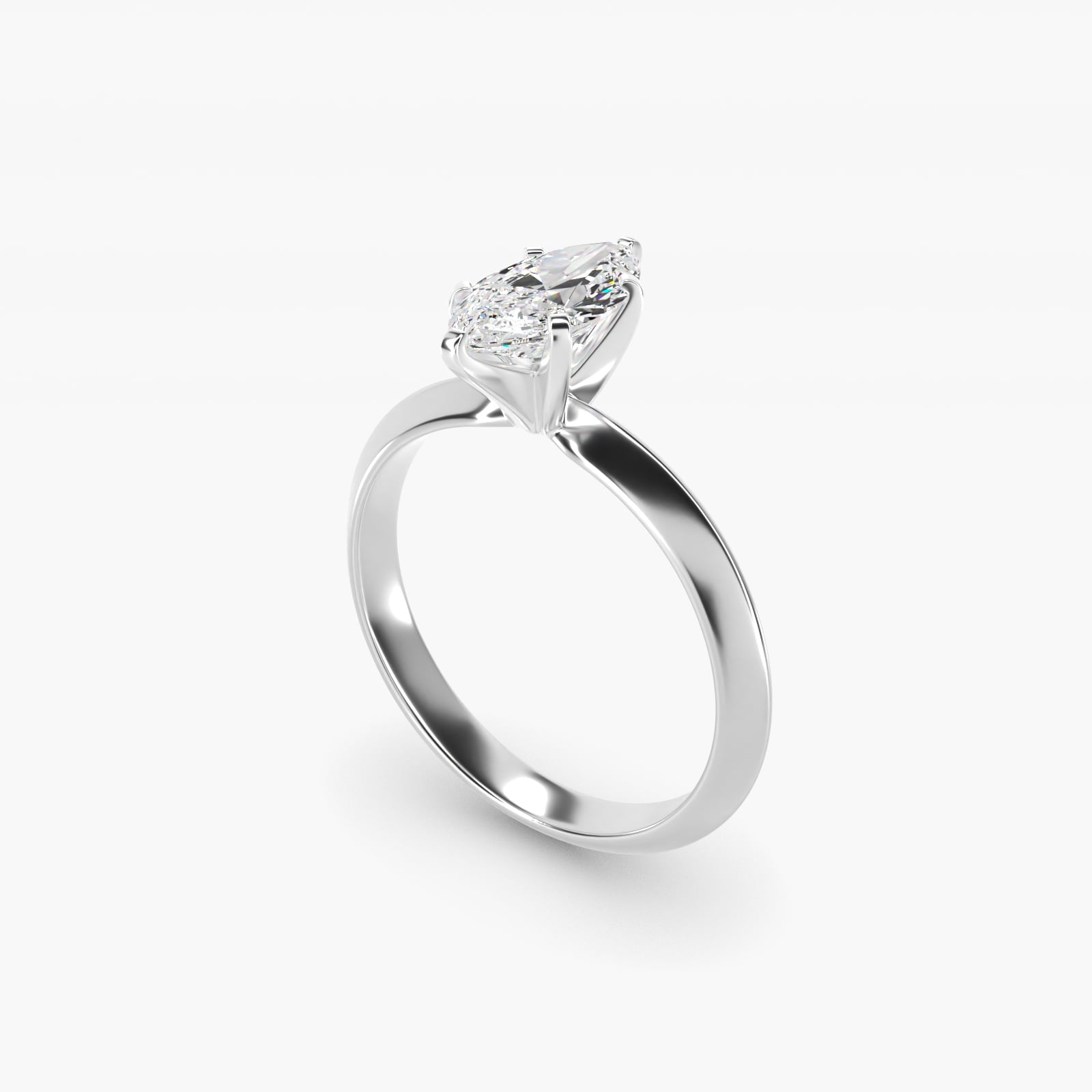 Knife Edge Six Prong Solitaire Engagement Ring In Platinum By James Allen - Marquise Center