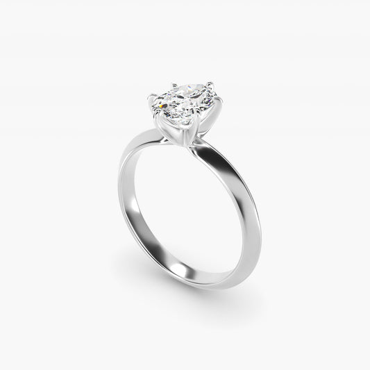Knife Edge Six Prong Solitaire Engagement Ring In 14K White Gold By James Allen - Oval Center