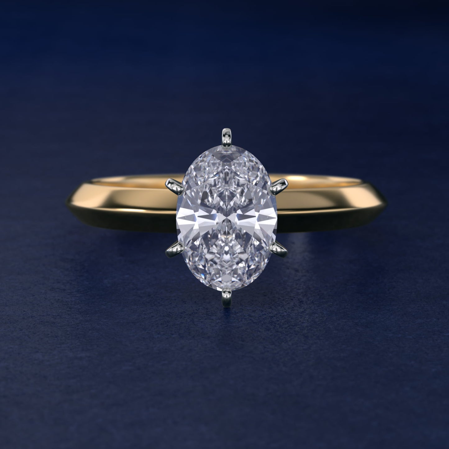 Knife Edge Six Prong Solitaire Engagement Ring In 18k Yellow Gold By James Allen - Oval Center
