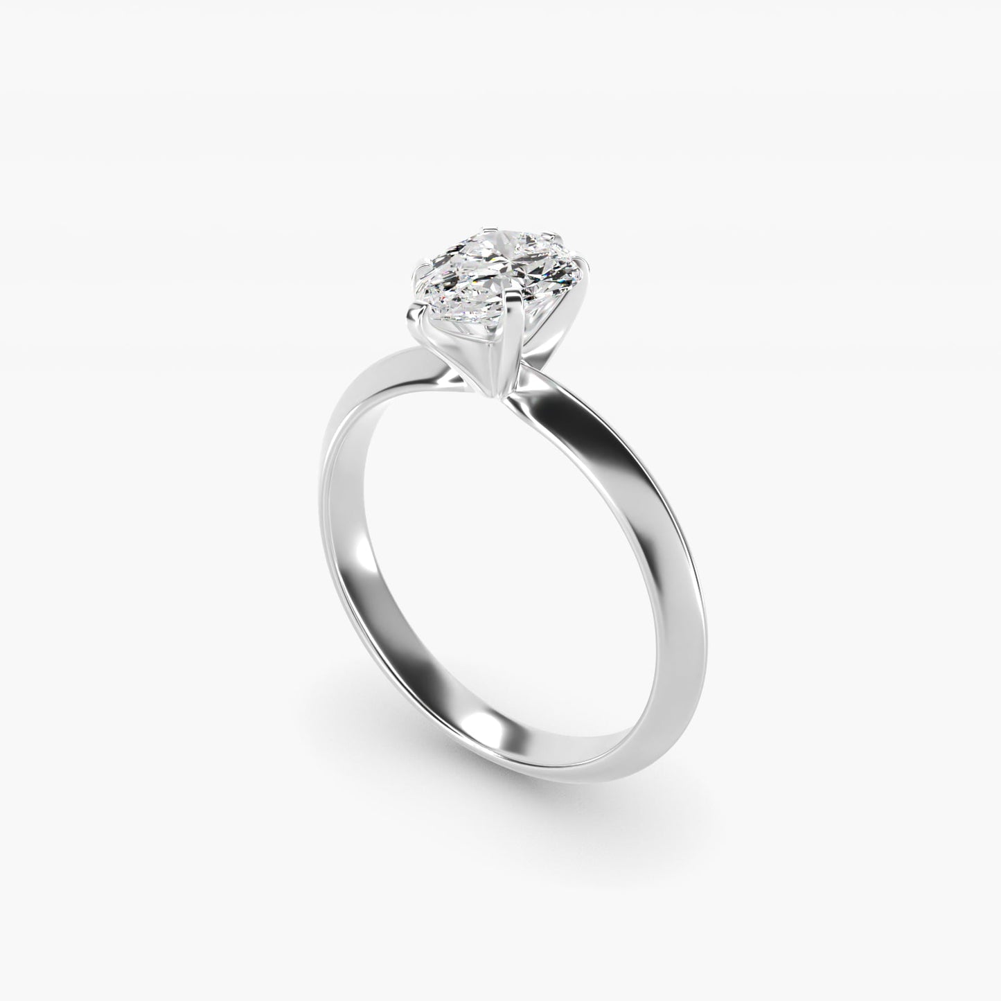 Knife Edge Six Prong Solitaire Engagement Ring In Platinum By James Allen - Pear Center