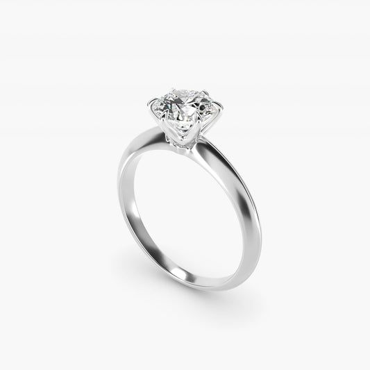 Knife Edge Six Prong Solitaire Engagement Ring In 14K White Gold By James Allen - Round Center