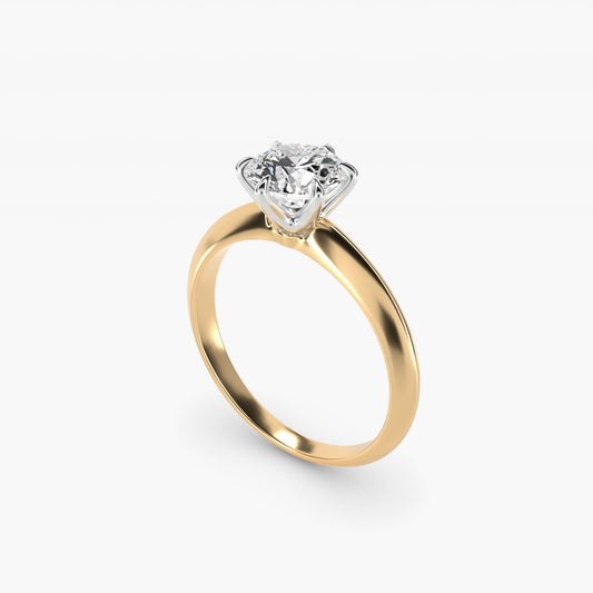 Knife Edge Six Prong Solitaire Engagement Ring In 14K Yellow Gold By James Allen - Round Center