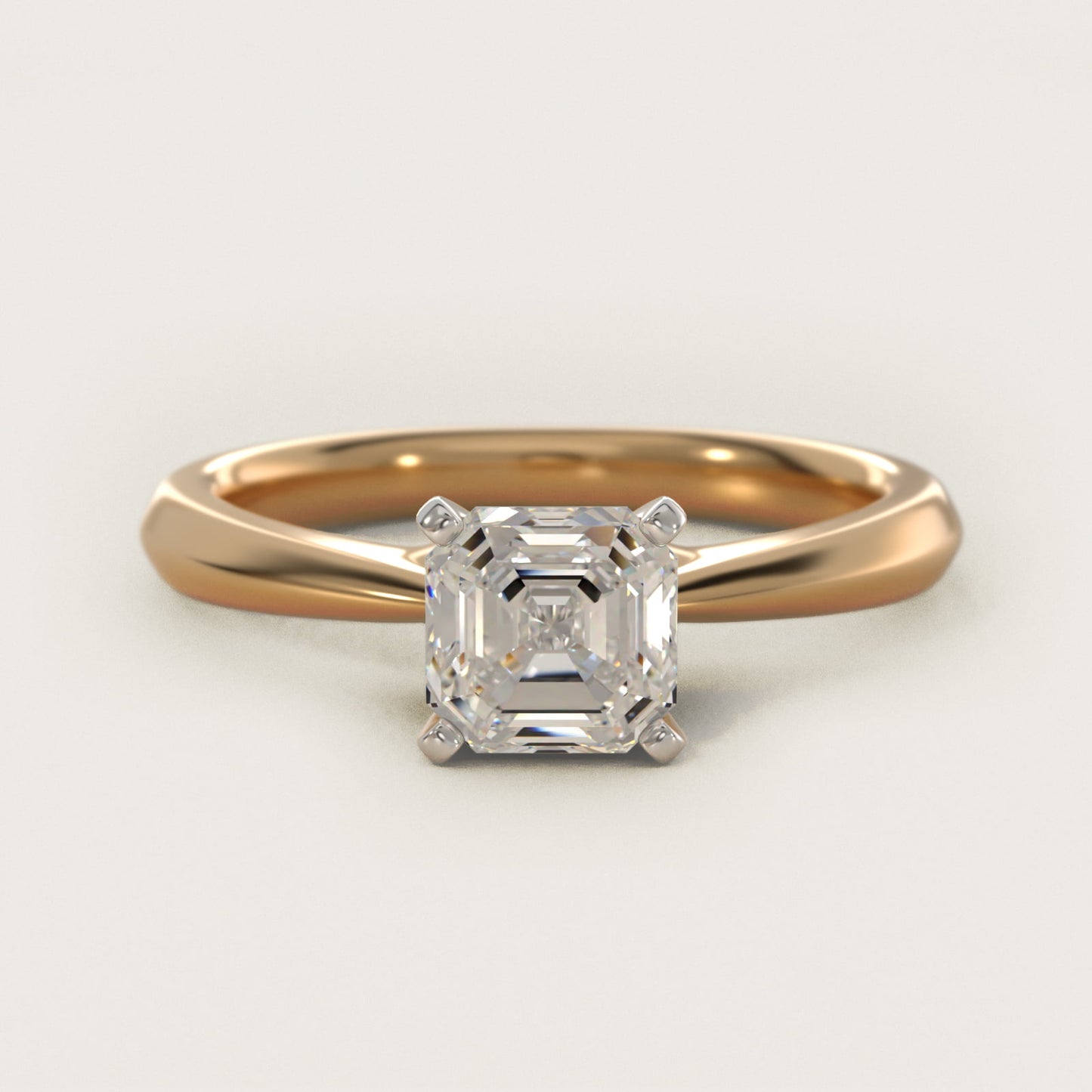 Knife-Edge Solitaire Engagement Ring in 18k Yellow Gold By Zac Zac Posen - Asscher Center