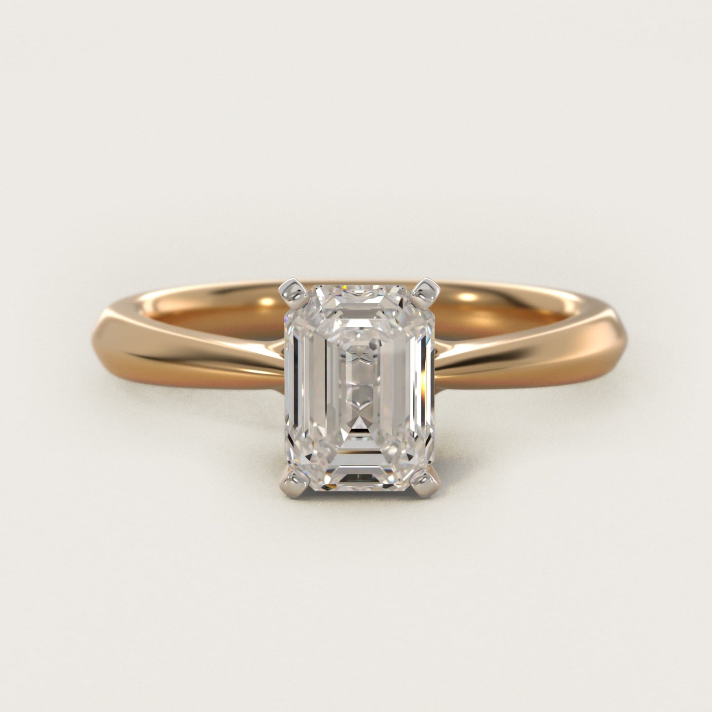 Knife-Edge Solitaire Engagement Ring in 14k Yellow Gold By Zac Zac Posen - Emerald Center