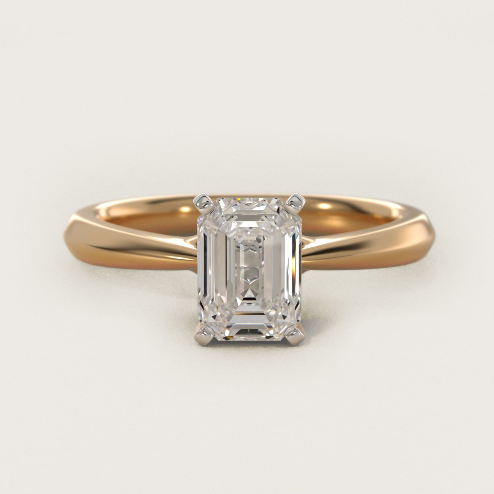 Knife-Edge Solitaire Engagement Ring in 14k Yellow Gold By Zac Zac Posen - Emerald Center
