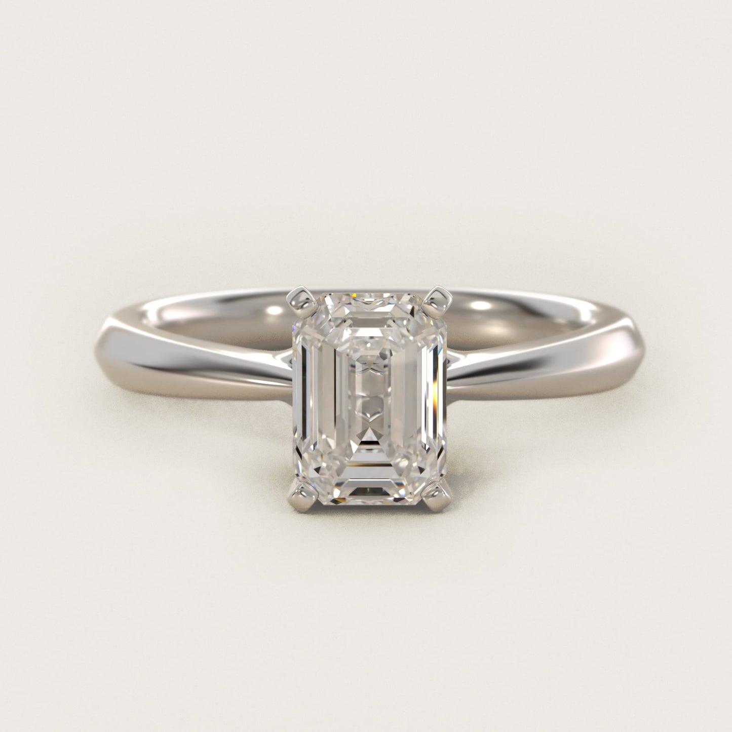 Knife-Edge Solitaire Engagement Ring in Platinum By Zac Zac Posen - Emerald Center