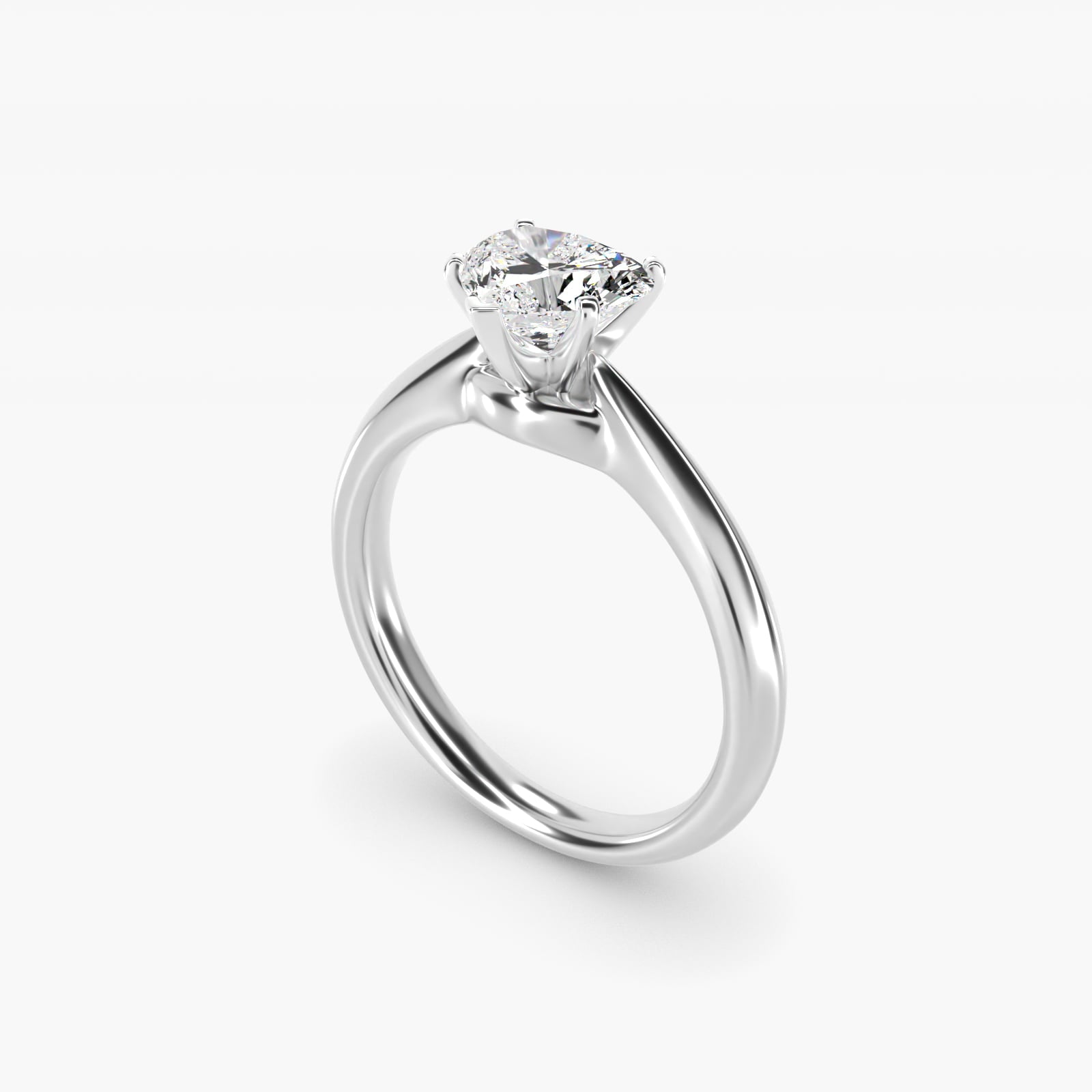 Knife-Edge Solitaire Engagement Ring in Platinum By Zac Zac Posen - Heart Center