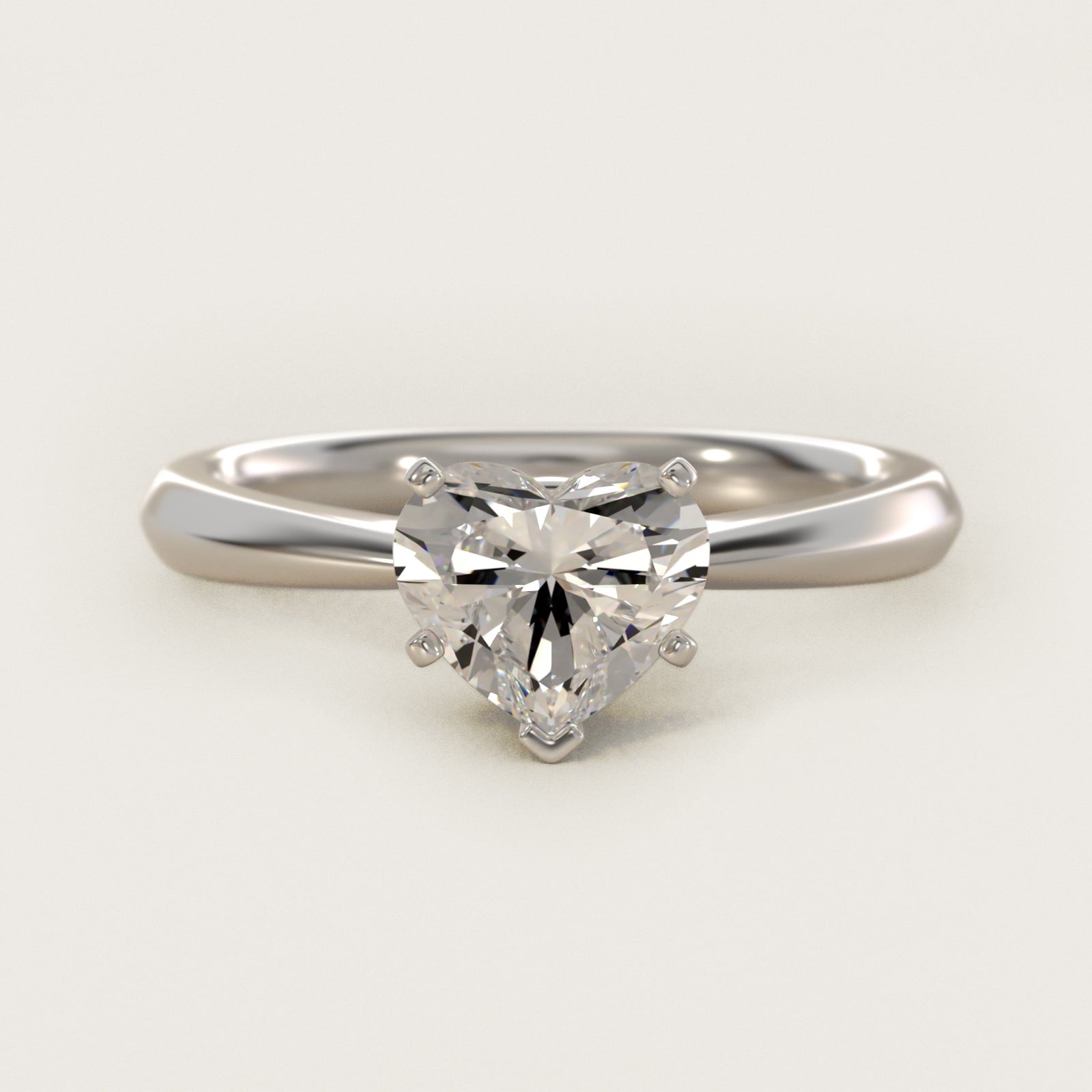 Knife-Edge Solitaire Engagement Ring in Platinum By Zac Zac Posen - Heart Center