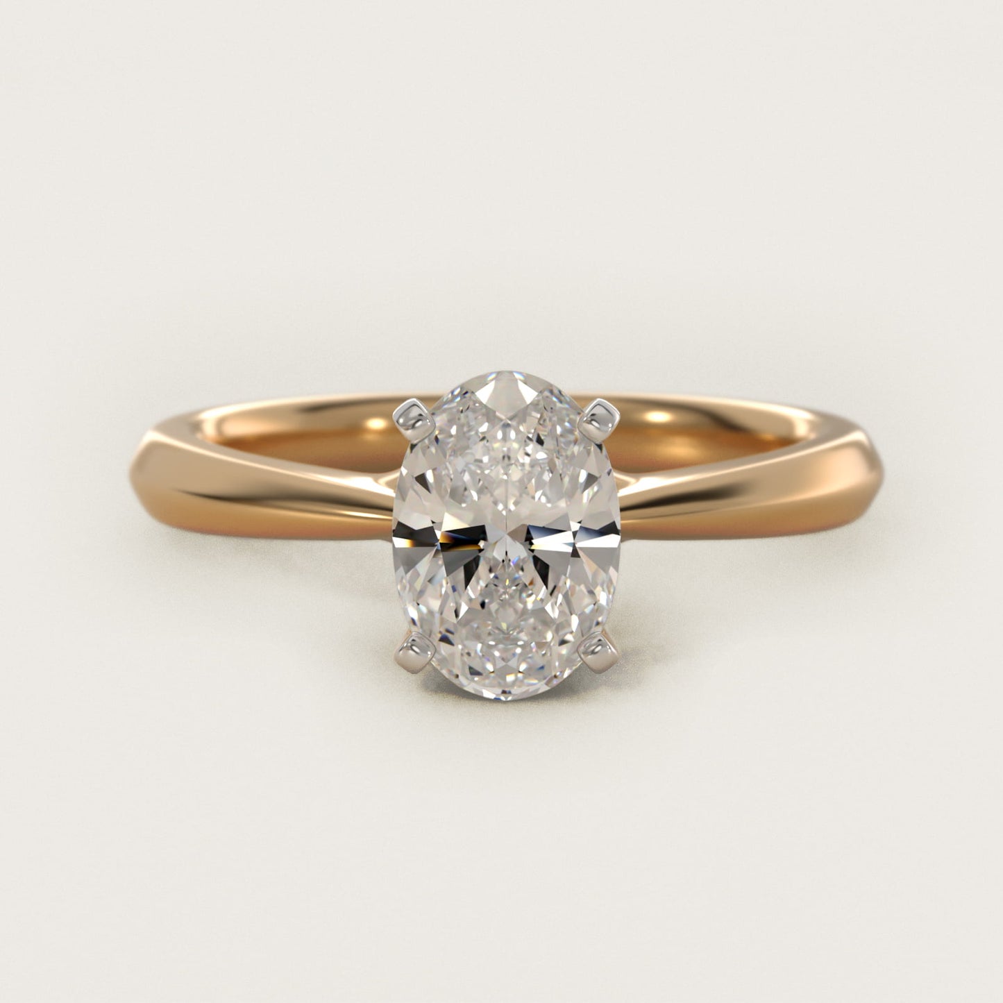 Knife-Edge Solitaire Engagement Ring in 18k Yellow Gold By Zac Zac Posen - Oval Center