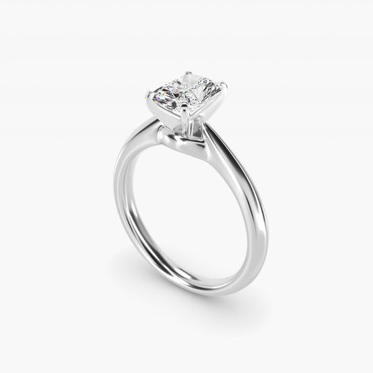 Knife-Edge Solitaire Engagement Ring in Platinum By Zac Zac Posen - Radiant Center