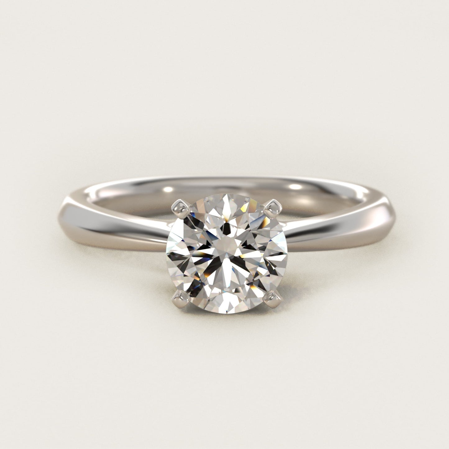 Knife-Edge Solitaire Engagement Ring in Platinum By Zac Zac Posen - Round Center