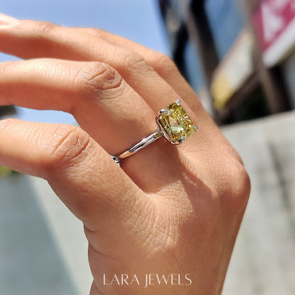 Lab grown round engagement ring in Round Prong Setting, available in Silver. IGI certified, ethically sourced, handcrafted at Lara Jewels.