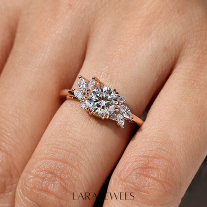 Lab grown round engagement ring in Lara Jewels setting, available in Silver. IGI certified, ethically sourced, handcrafted at Lara Jewels.