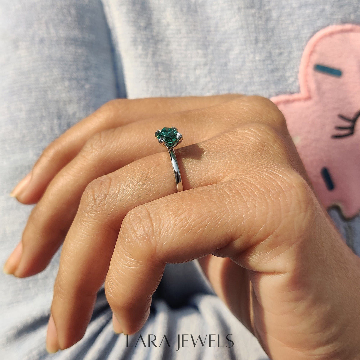 Lab grown marquise engagement ring in Solitaire Style, available in Silver. IGI certified, ethically sourced, handcrafted at Lara Jewels.