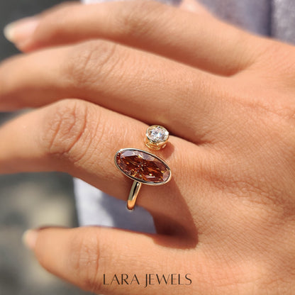 Lab grown round engagement ring in Lara Jewels setting, available in Silver. IGI certified, ethically sourced, handcrafted at Lara Jewels.
