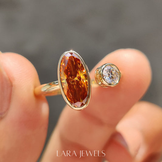 Lab grown round engagement ring in Lara Jewels setting, available in Silver. IGI certified, ethically sourced, handcrafted at Lara Jewels.