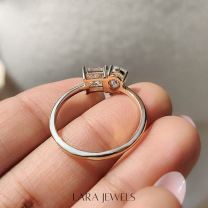 Lab grown princess engagement ring in Lara Jewels setting, available in Silver. IGI certified, ethically sourced, handcrafted at Lara Jewels.