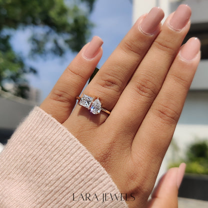 Lab grown princess engagement ring in Lara Jewels setting, available in Silver. IGI certified, ethically sourced, handcrafted at Lara Jewels.
