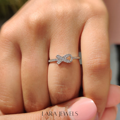 Lab grown round engagement ring in Half Eternity Style, available in Silver. IGI certified, ethically sourced, handcrafted at Lara Jewels.