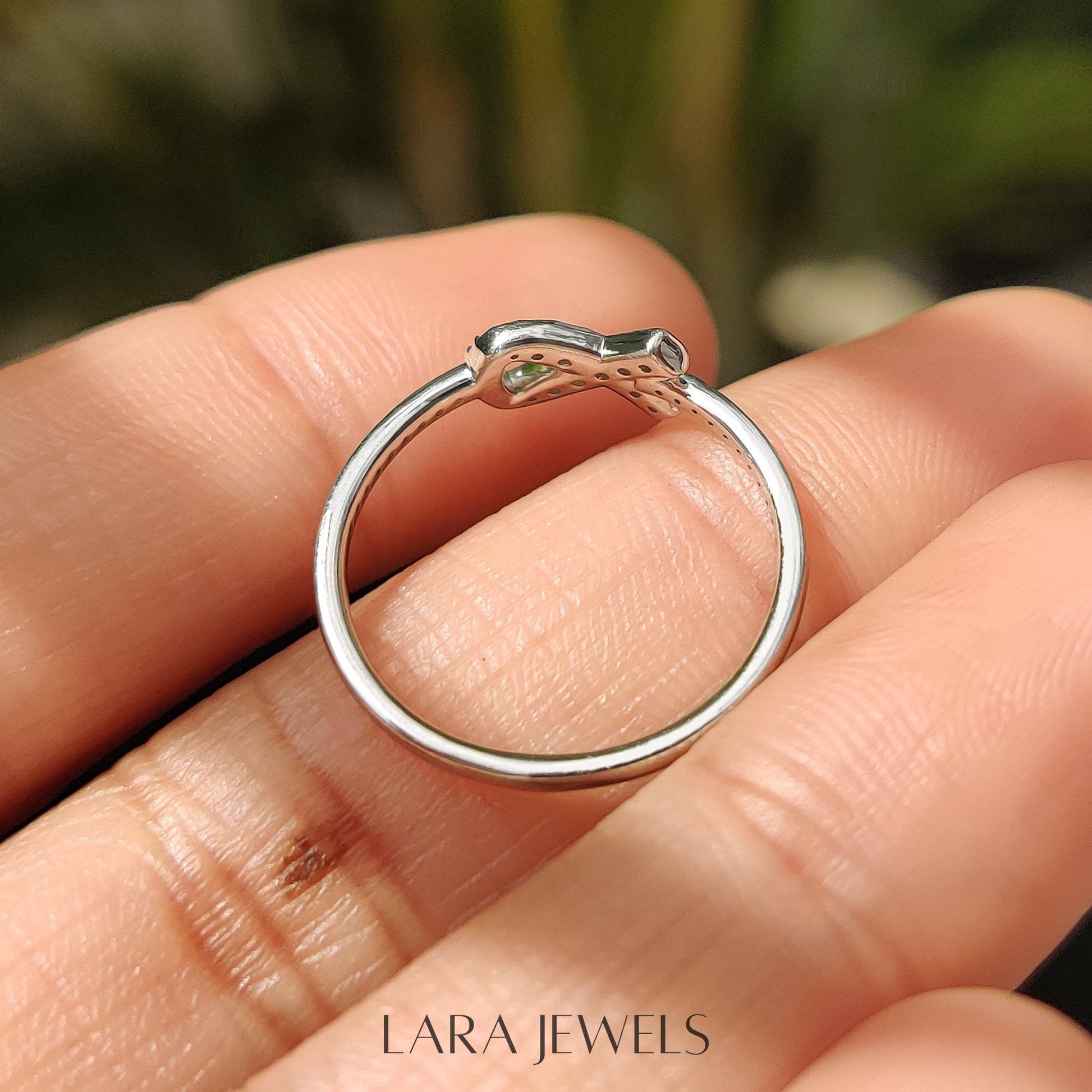 Lab grown round engagement ring in Half Eternity Style, available in Silver. IGI certified, ethically sourced, handcrafted at Lara Jewels.