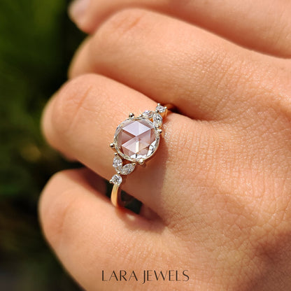 Lab grown round engagement ring in Lara Jewels setting, available in Silver. IGI certified, ethically sourced, handcrafted at Lara Jewels.