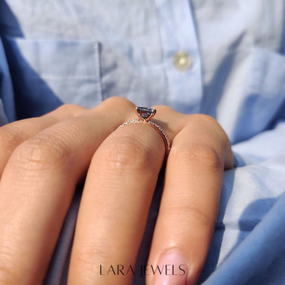 Lab grown princess engagement ring in Lara Jewels setting, available in Silver. IGI certified, ethically sourced, handcrafted at Lara Jewels.