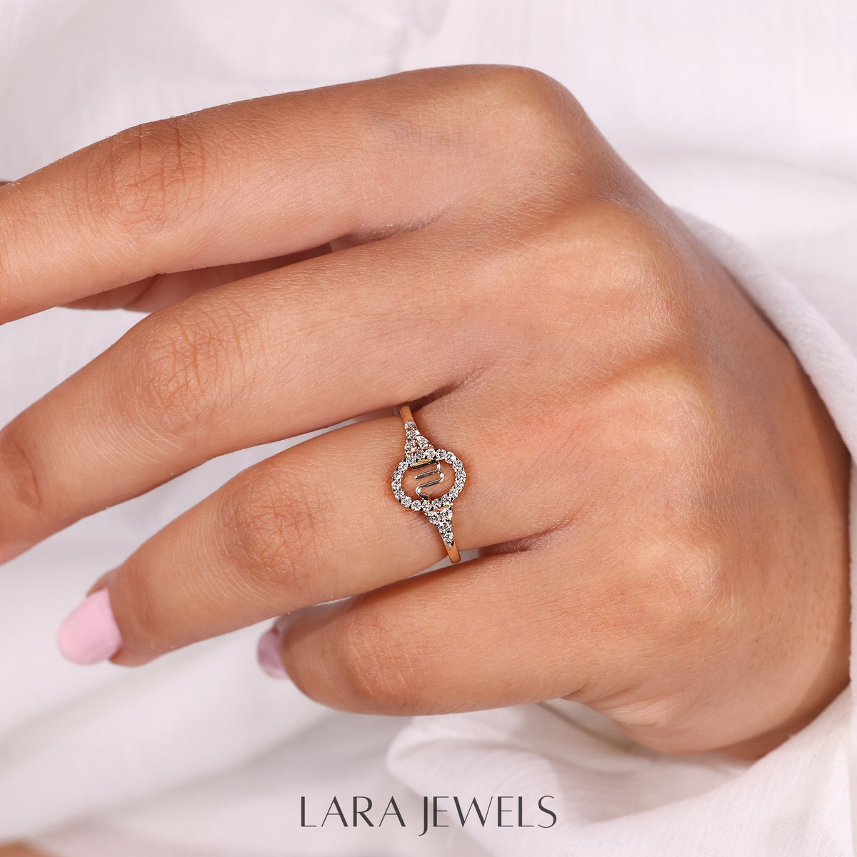 Lab grown diamond engagement ring in Yellow Gold Finish, available in Silver. IGI certified, ethically sourced, handcrafted at Lara Jewels.