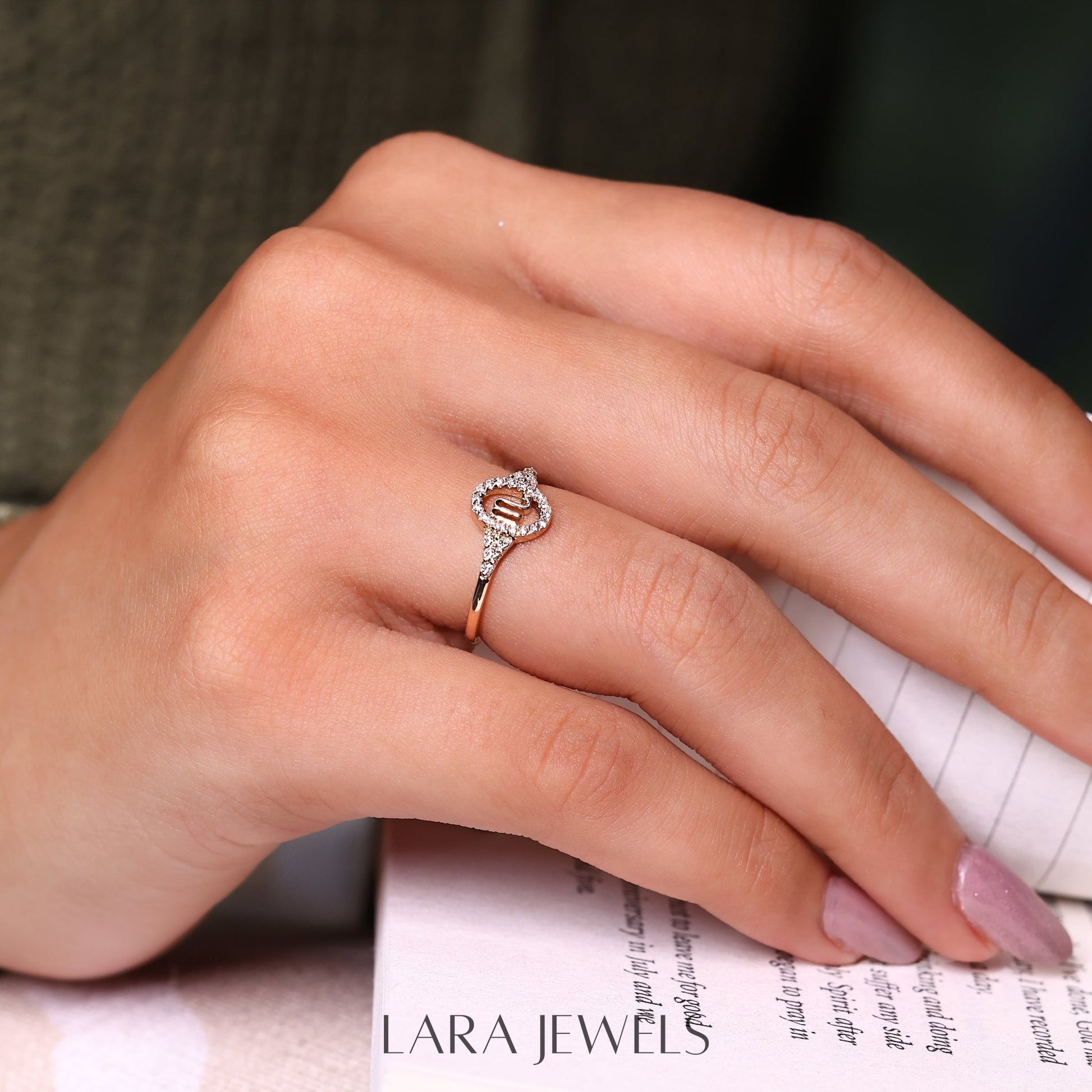 Lab grown diamond engagement ring in Yellow Gold Finish, available in Silver. IGI certified, ethically sourced, handcrafted at Lara Jewels.