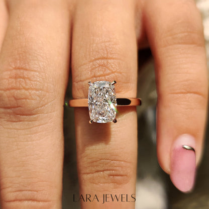 Lab grown cushion engagement ring in Lara Jewels setting, available in Silver. IGI certified, ethically sourced, handcrafted at Lara Jewels.