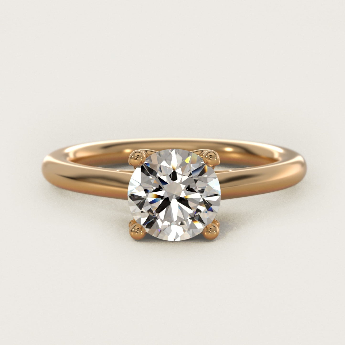 Leaf Solitaire Plus Diamond Engagement Ring in 14k Yellow Gold - Round Center