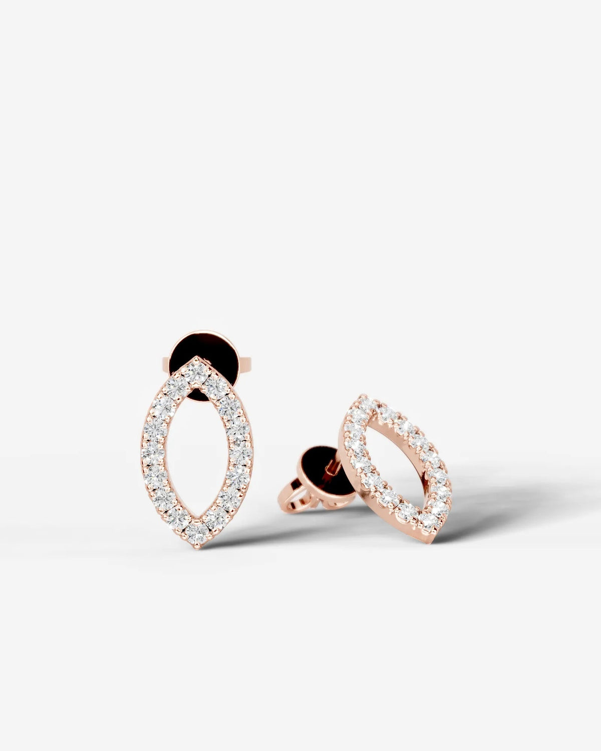 Linda Lab Grown Diamond Earrings Marquise - Rose Gold