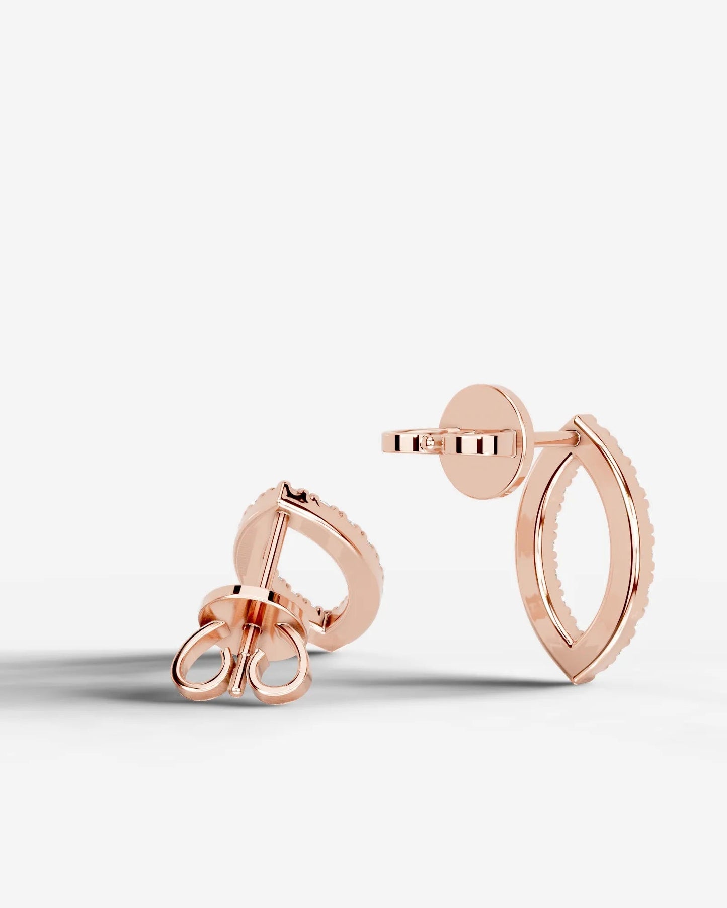 Linda Lab Grown Diamond Earrings Marquise - Rose Gold