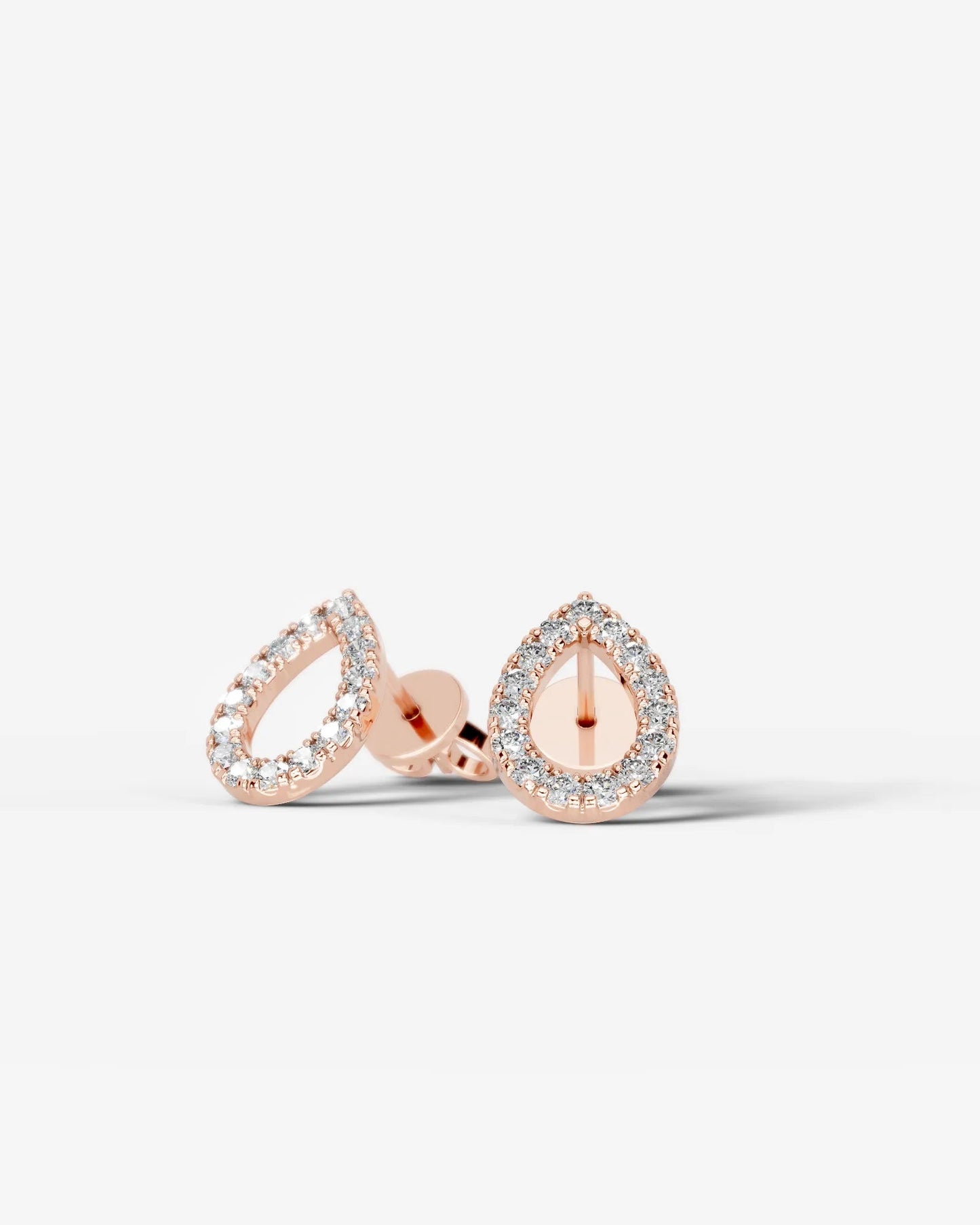 Linda Lab Grown Diamond Earrings Pear - Rose Gold