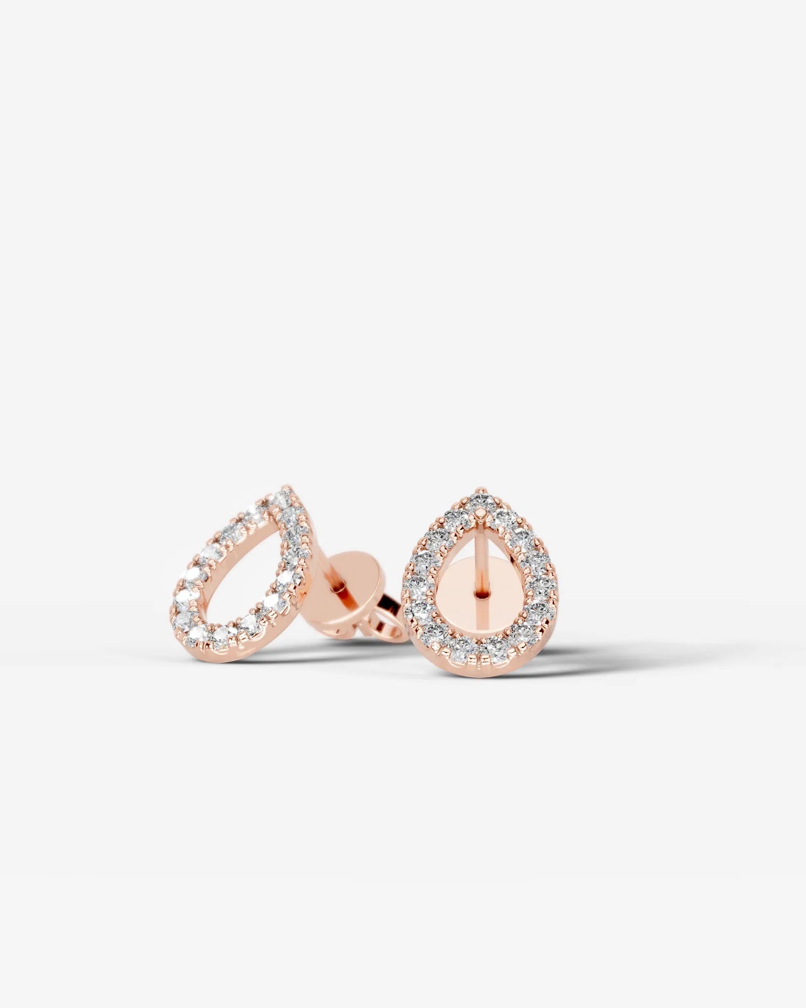 Linda Lab Grown Diamond Earrings Pear - Rose Gold