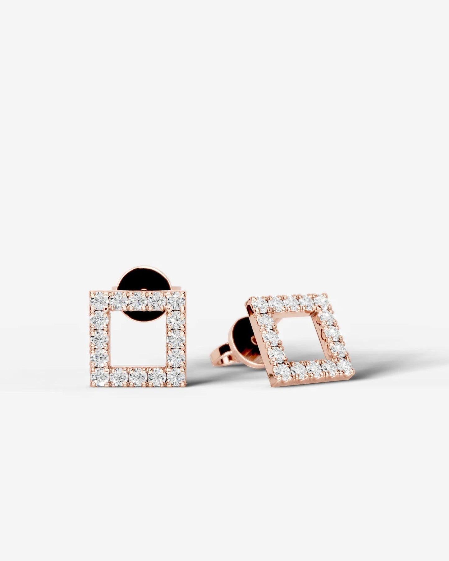 Linda Lab Grown Diamond Earrings Princess - Rose Gold
