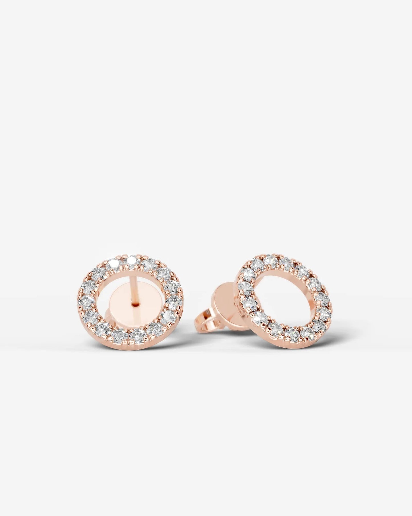 Linda Lab Grown Diamond Earrings Round - Rose Gold