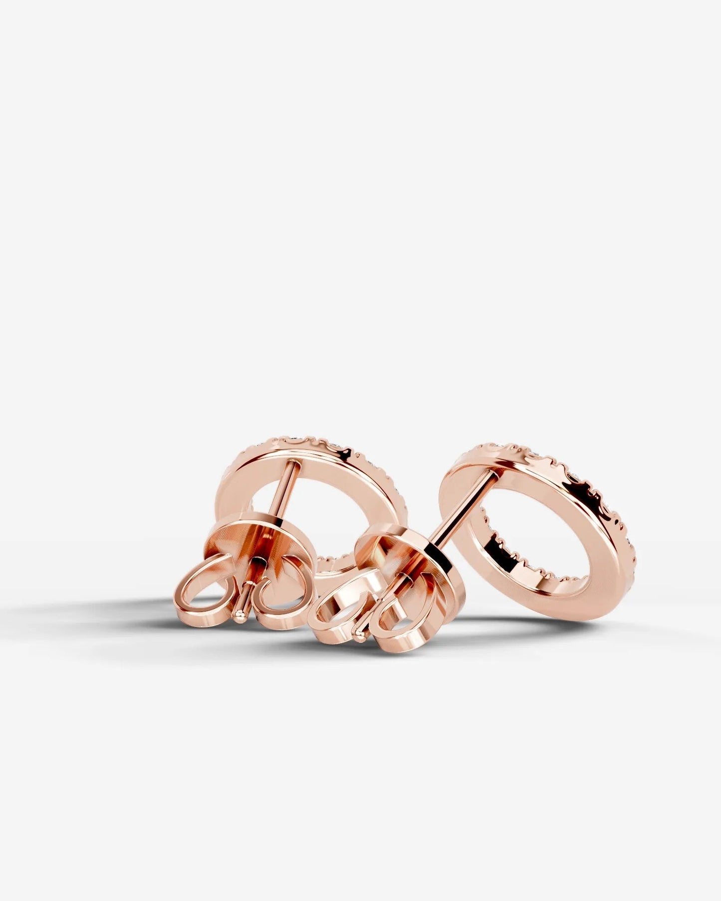 Linda Lab Grown Diamond Earrings Round - Rose Gold