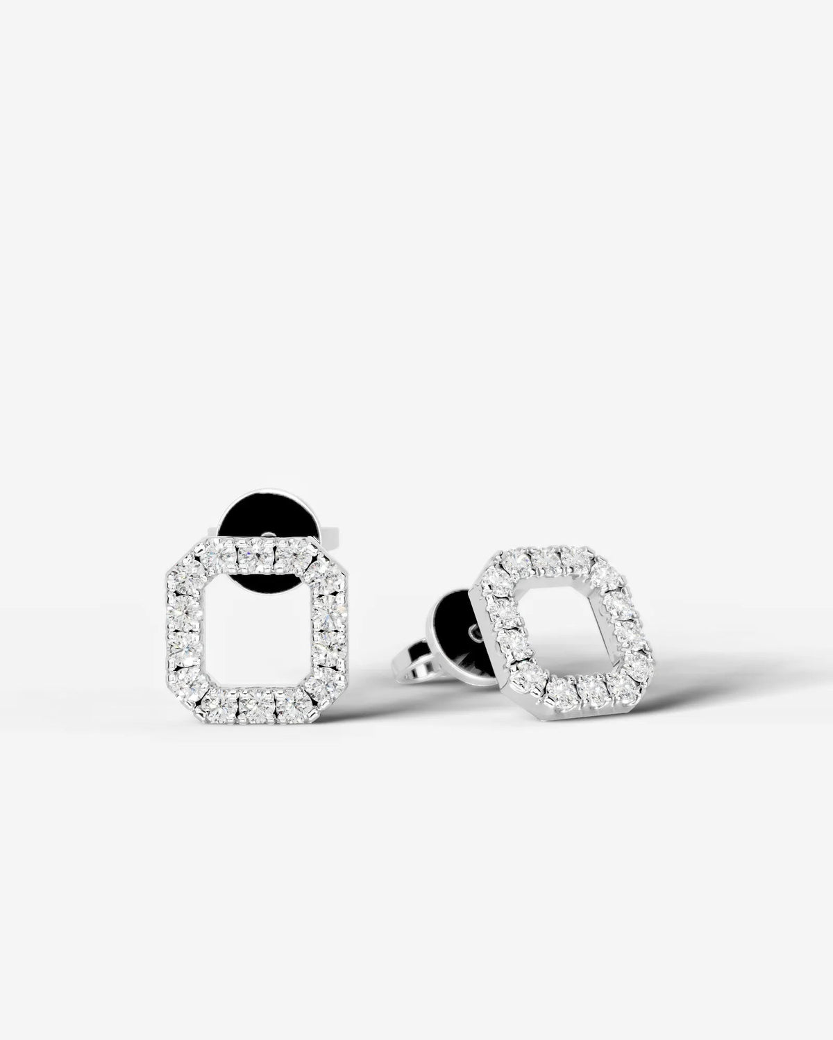 Linda Lab Grown Diamond Earrings Asscher - White Gold